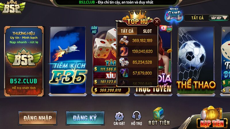 Kho game đổi thưởng phong phú của B52CLUB 